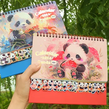 2024 M. Panda Stalinis Kalendorius Mielas Animacinių Filmų Apversti Pažymi, Stalo Kalendorius Namų Biuro Planavimo Tvarkaraštį Darbalaukio Ornamentu Naujųjų Metų Dovanos