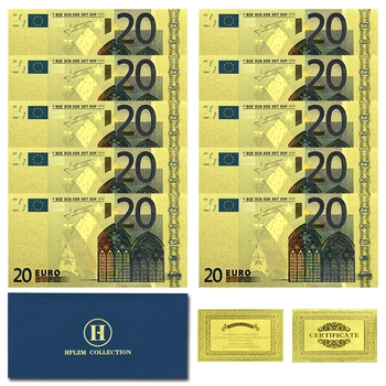 10vnt ir Voką Europa Aukso Folija Banknotų 20 EURO Suvenyrų Dekoravimas Suvenyrų Amatai