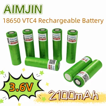 100% Originalus 18650 VTC4 3,6 V 2100mAh Įkraunama Ličio-jonų baterija tinka elektroninių cigarečių, blykstės ir t.t