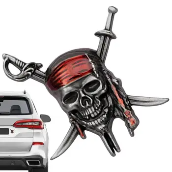 Kūrybos Automobilių Lipdukai 3D Metalo Piratų Kaukolės Ženklelis Automobilių Lipdukas Emblema Uodega Decal Captain Jack Automobilių, Sunkvežimių, Motociklų Priedų