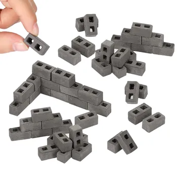 60 Paketų Gargažė Blokai 1/12 Masto Mini Plytų Betono Miniatiūriniai Plytų Maža Kraštovaizdžio Lėlių Priedai