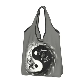 Mados Gera Ir Dvasios Nešti Pirkinių Krepšys Nešiojamų Yin Yang Japonijos Samurajų Bakalėja Peties Shopper Bag