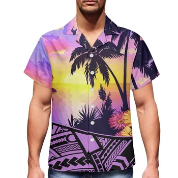 Vasaros Paplūdimio Laisvalaikio vyriški Marškinėliai 3d Atspausdintas Havajų Marškinėliai Vyrams Mados trumpomis Rankovėmis Viršūnes Prarasti Negabaritinių Kubos Apykaklės Marškinėliai