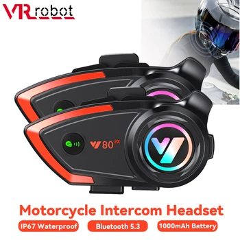 VR Robotas Vandeniui Bluetooth 5.3 laisvų Rankų įranga Motociklo Šalmas Domofonas CVC Triukšmo Mažinimo Moto Belaidžio Interfone Communicator