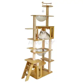 Medienos Kačių Medis Šokinėja Platforma Multi-Lygio Kačių Žaisliukus Po Namu Jaukus, Ešeriai Lizdą Vyriais Bokštas Braižymo Laipioti Katė