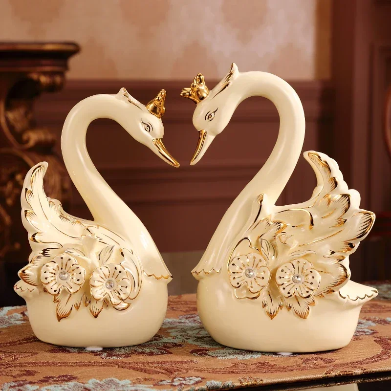 Europos stiliaus Swan Ornamentas, Keramikos Amatai Vyno Kabineto Rodyti Išskirtinį Namų Puošybai Tapybos Kūrinys3