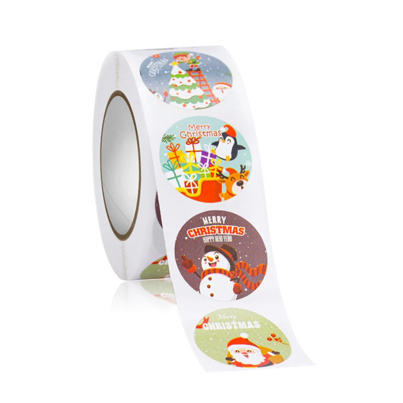 500Pcs/roll Kalėdų Tema Antspaudas Etiketės, Lipdukai Linksmų Kalėdų Lipdukai 