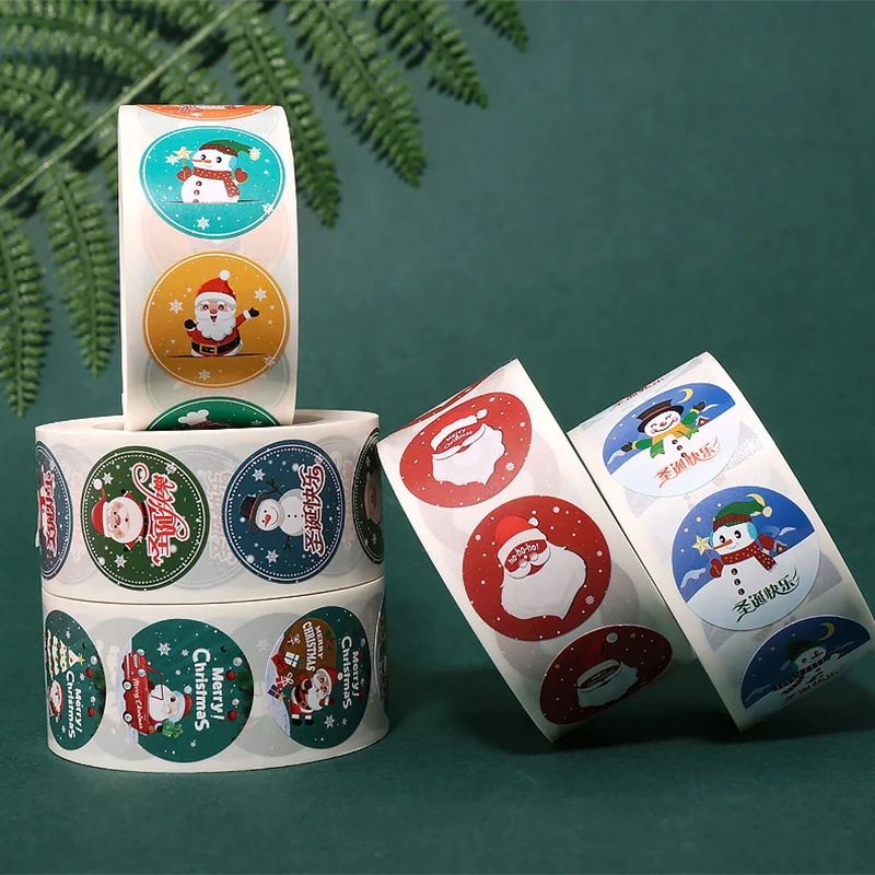 500Pcs/roll Kalėdų Tema Antspaudas Etiketės, Lipdukai Linksmų Kalėdų Lipdukai 